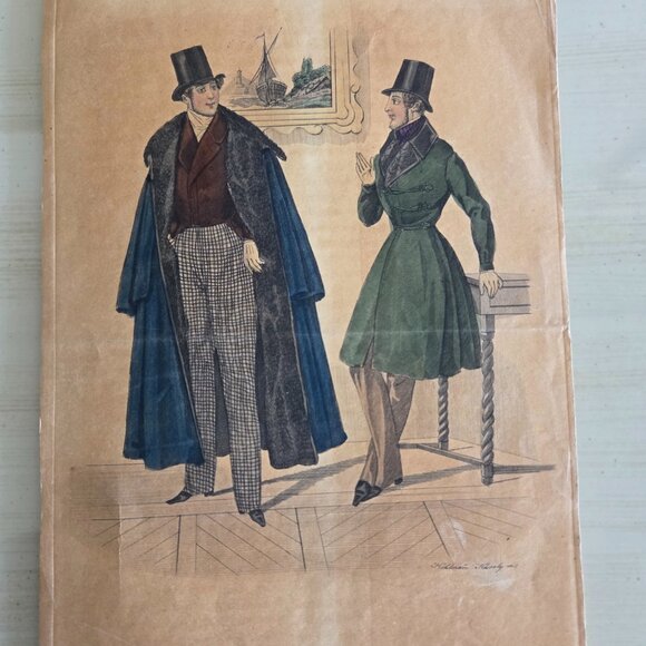 SET OF FOUR ANTIQUE 1834-1835 FASHION PRINTS - Picture 5 of 10